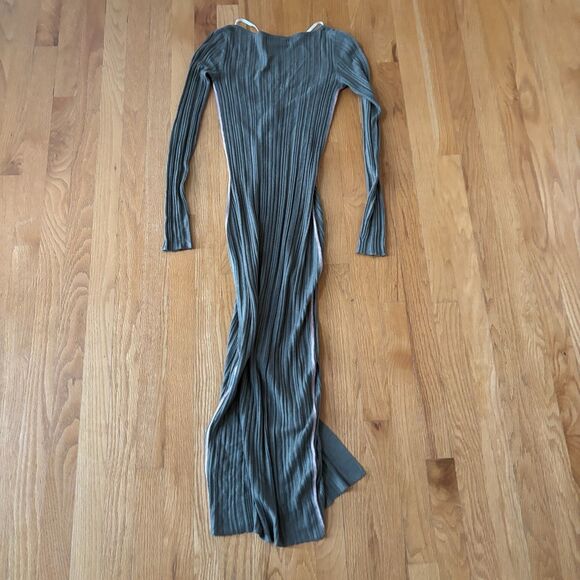 Naadam Cardigan Dress Womens Size XS Green Ribbed NEW NWT - Picture 7 of 9